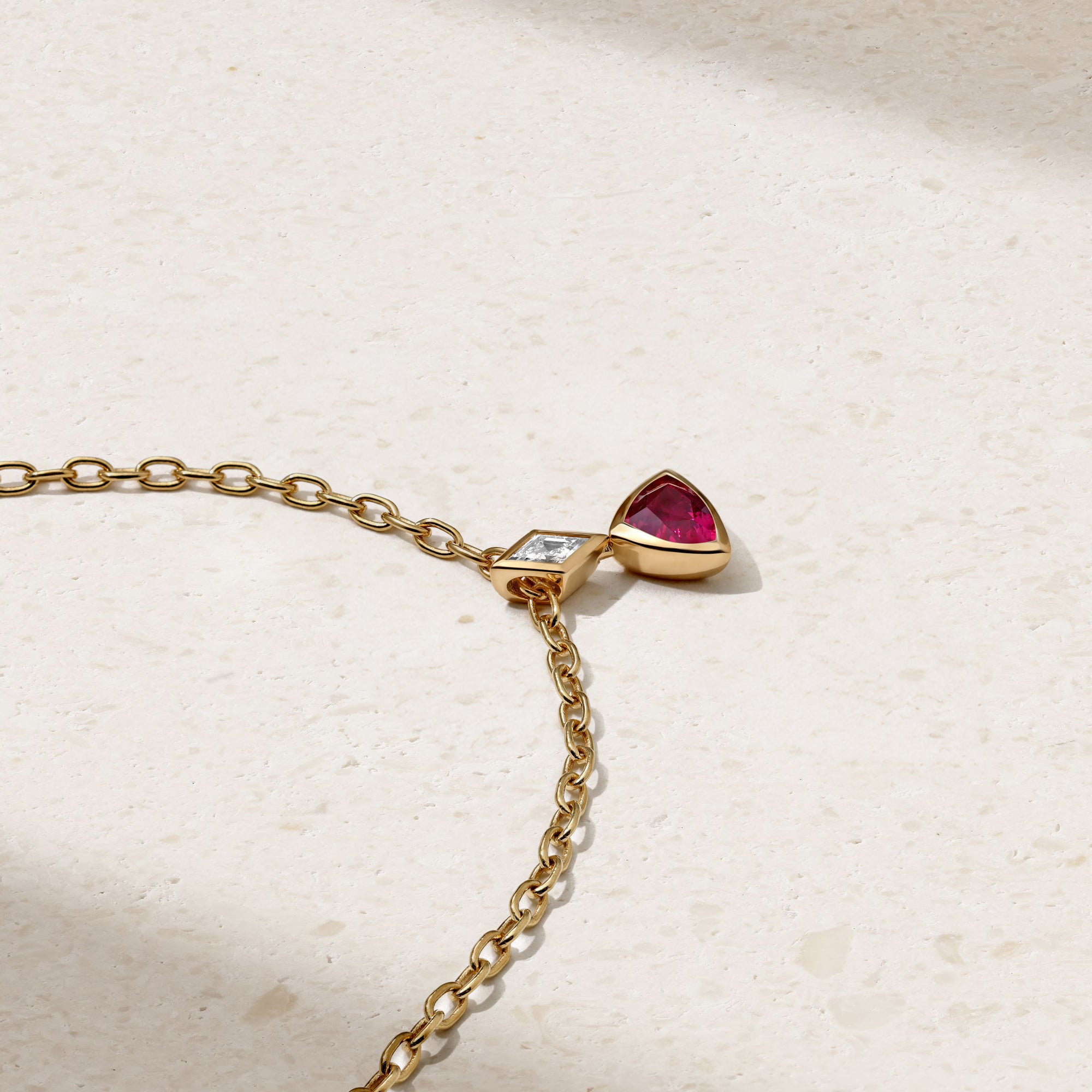 Mark Henry Silky 18K Yellow Gold Ruby and Diamond Pendant - view 2