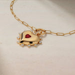 Mark Henry Necklaces and Pendants Mark Henry Sweetheart 18K Yellow Gold Ruby & Diamond Heart Necklace