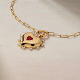 Mark Henry Necklaces and Pendants Mark Henry Sweetheart 18K Yellow Gold Ruby & Diamond Heart Necklace