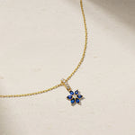 Mark Henry Necklaces and Pendants Mark Henry Trinity 18k Yellow Gold Daffodil Garden Sapphire and Diamond Pendant Necklace