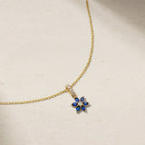 Mark Henry Necklaces and Pendants Mark Henry Trinity 18k Yellow Gold Daffodil Garden Sapphire and Diamond Pendant Necklace