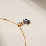 Mark Henry Necklaces and Pendants Mark Henry Trinity 18k Yellow Gold Daffodil Garden Sapphire and Diamond Pendant Necklace