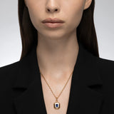 Mark Henry Necklaces and Pendants Mark Henry Trinity 18k Yellow Gold Heirloomed Octagonal Sapphire Pendant Necklace