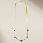 Mark Henry Necklaces and Pendants Mark Henry Trinity 18k Yellow Gold Sapphire and Diamond Station Necklace