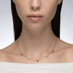 Mark Henry Necklaces and Pendants Mark Henry Trinity 18k Yellow Gold Sapphire and Diamond Station Necklace