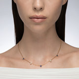 Mark Henry Necklaces and Pendants Mark Henry Trinity 18k Yellow Gold Sapphire and Diamond Station Necklace