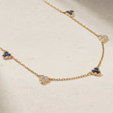 Mark Henry Necklaces and Pendants Mark Henry Trinity 18k Yellow Gold Sapphire and Diamond Station Necklace