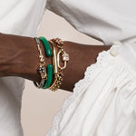 Marla Aaron Necklaces and Pendants Marla Aaron 14K Yellow & Blackened White Gold Chubby Baby Consuelo Lock with Diamonds