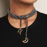 Marla Aaron Necklaces and Pendants Marla Aaron 14K Yellow Gold Buffed Hematite Strand