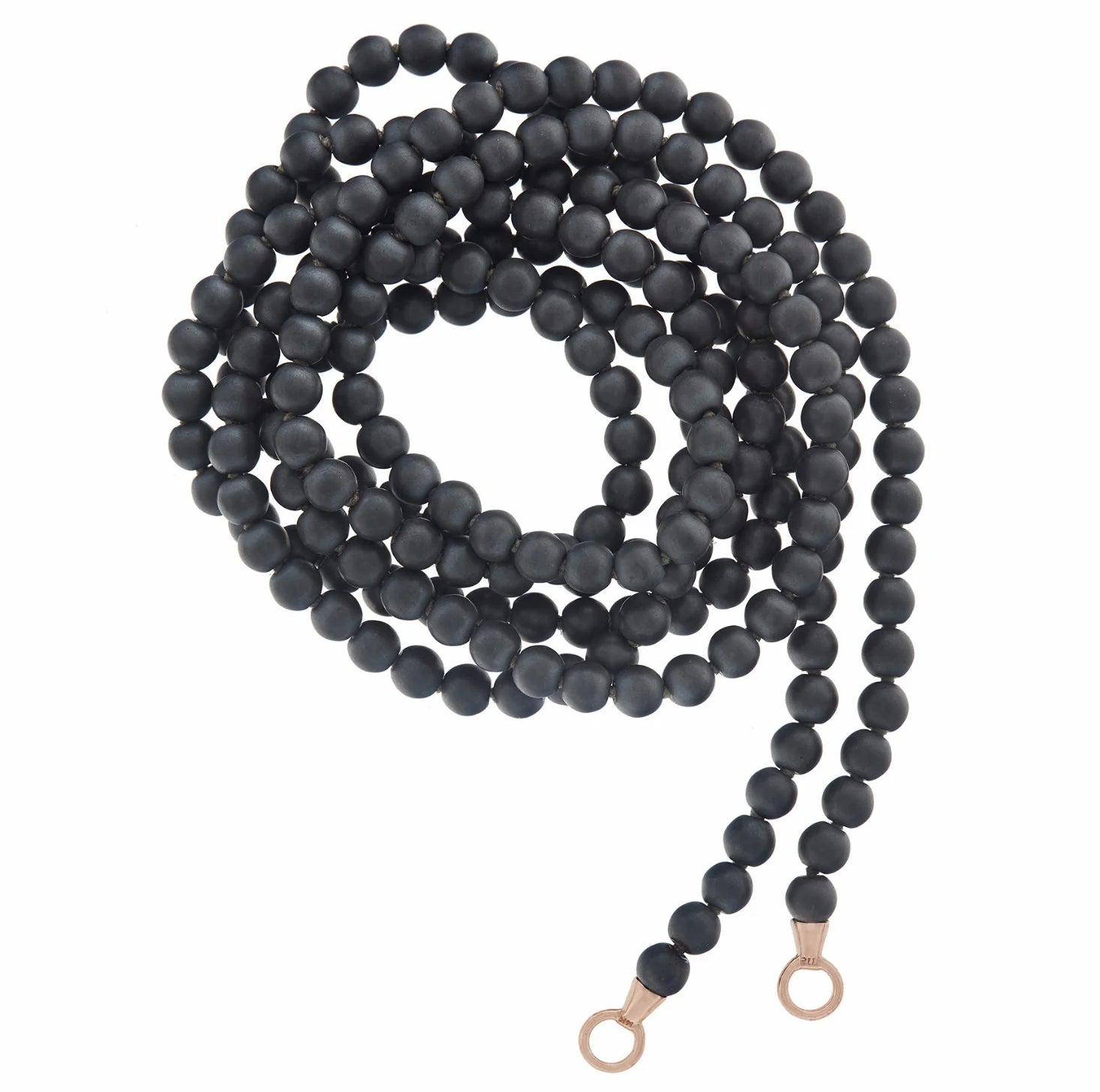 Marla Aaron Necklaces and Pendants Marla Aaron 14K Yellow Gold Buffed Hematite Strand