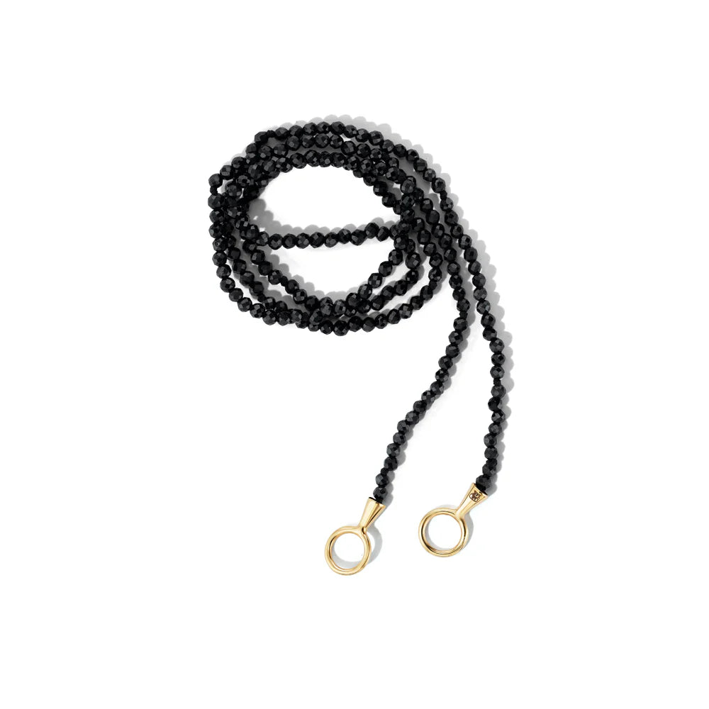 Marla Aaron Necklaces and Pendants Marla Aaron 14K Yellow Gold Itty Bitty Black Spinel Strand