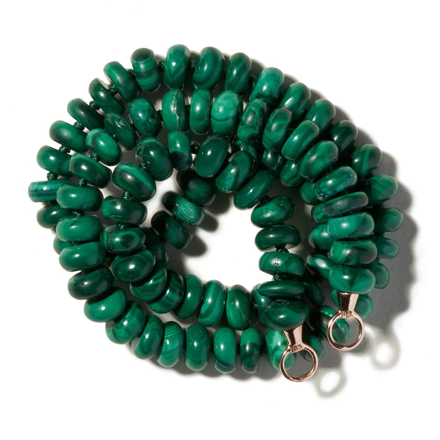 Marla Aaron Necklaces and Pendants Marla Aaron 14K Yellow Gold Malachite Rondelle Strand