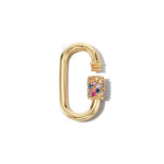 Marla Aaron Necklaces and Pendants Marla Aaron 14K Yellow Gold Mixed Sapphire Stoned Medium Lock