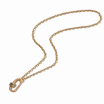 Marla Aaron Necklaces and Pendants Marla Aaron 14K Yellow Gold Total Medium Baguette Lock with Montana Sapphires