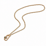 Marla Aaron Necklaces and Pendants Marla Aaron 14K Yellow Gold Total Medium Baguette Lock with Montana Sapphires