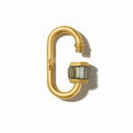 Marla Aaron Necklaces and Pendants Marla Aaron 14K Yellow Gold Total Medium Baguette Lock with Montana Sapphires