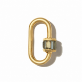 Marla Aaron Necklaces and Pendants Marla Aaron 14K Yellow Gold Total Medium Baguette Lock with Montana Sapphires