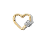 Marla Aaron Necklaces and Pendants Marla Aaron 14K Yellow & White Gold Diamond Stoned Heartlock