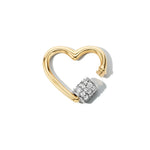 Marla Aaron Necklaces and Pendants Marla Aaron 14K Yellow & White Gold Diamond Stoned Heartlock