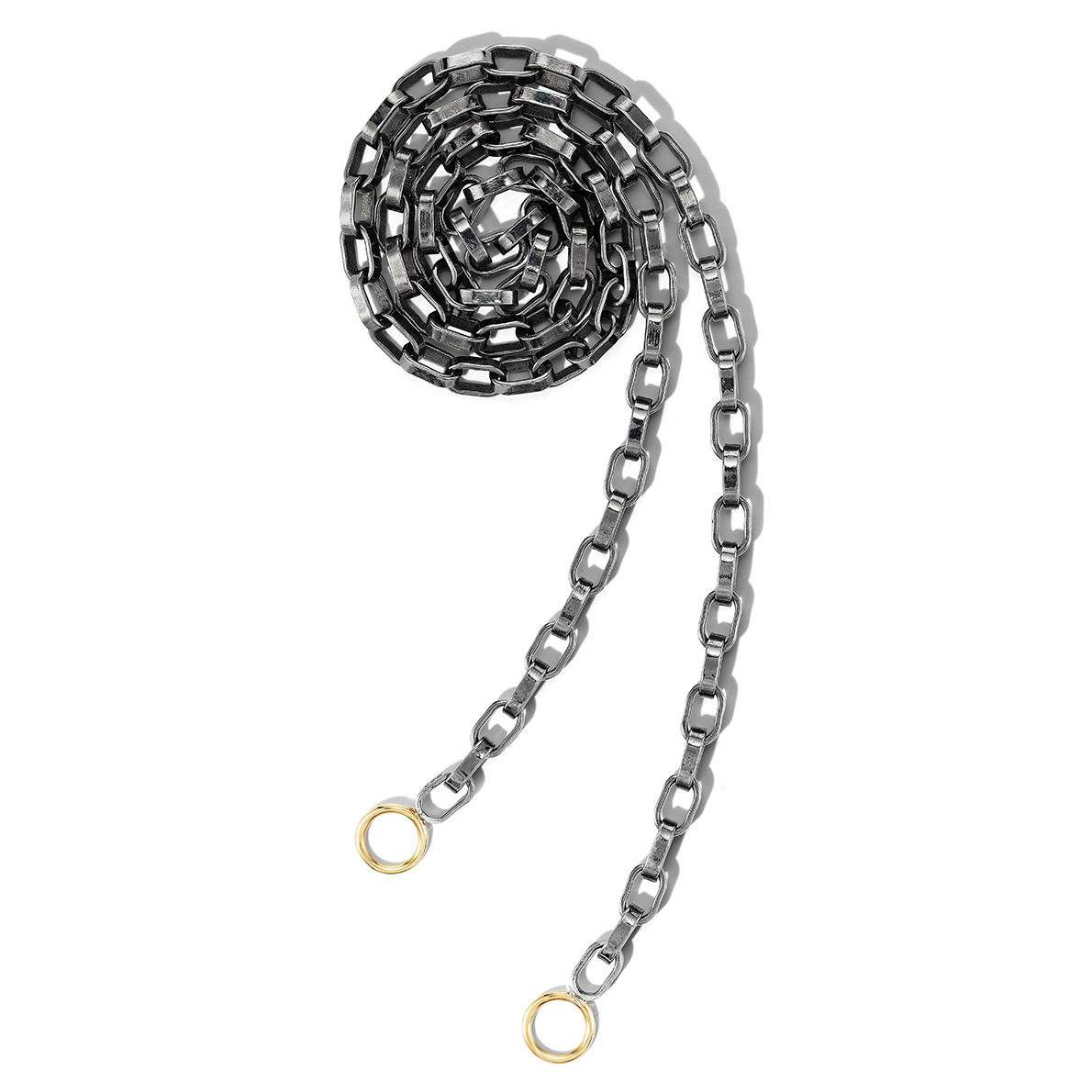 Marla Aaron Blackened Sterling Silver and 14K Yellow Gold Biker Chain Necklace, 20"