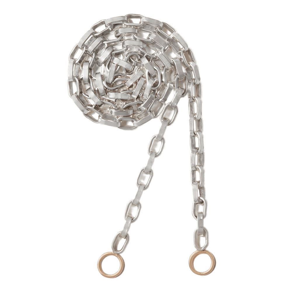 Marla Aaron Sterling Silver and 14K Yellow Gold Biker Chain Necklace, 16"