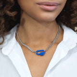 Marla Aaron Necklaces and Pendants Marla Aaron Cobalt Rubber Chubby Medium Lock