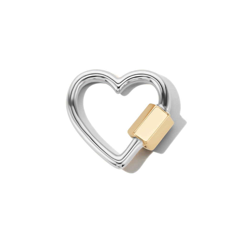Marla Aaron Sterling Silver and 14K Yellow Gold Heartlock