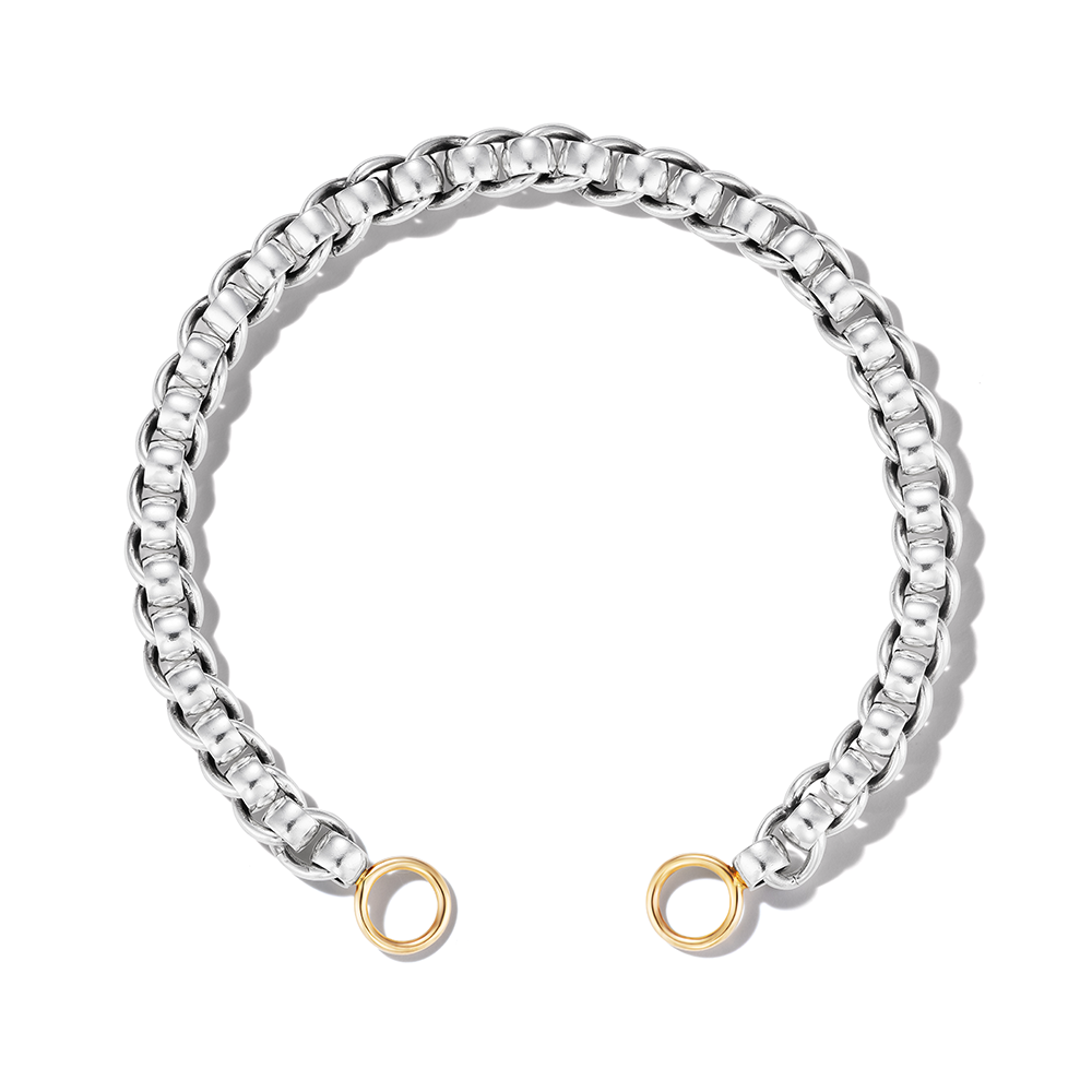 Marla Aaron Sterling Silver and 14K Yellow Gold Rolling Curb Chain Bracelet, 6.5"