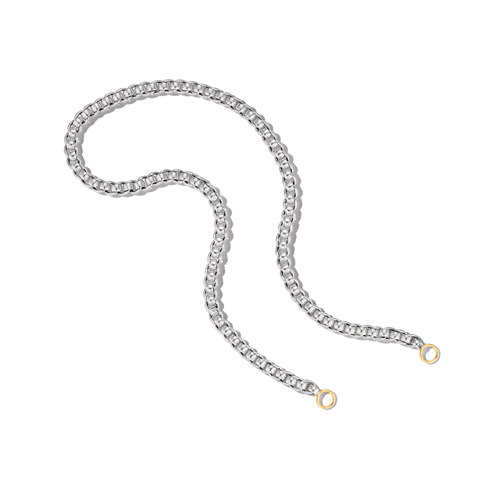Marla Aaron Sterling Silver and 14K Yellow Gold Rolling Curb Chain Necklace, 20"