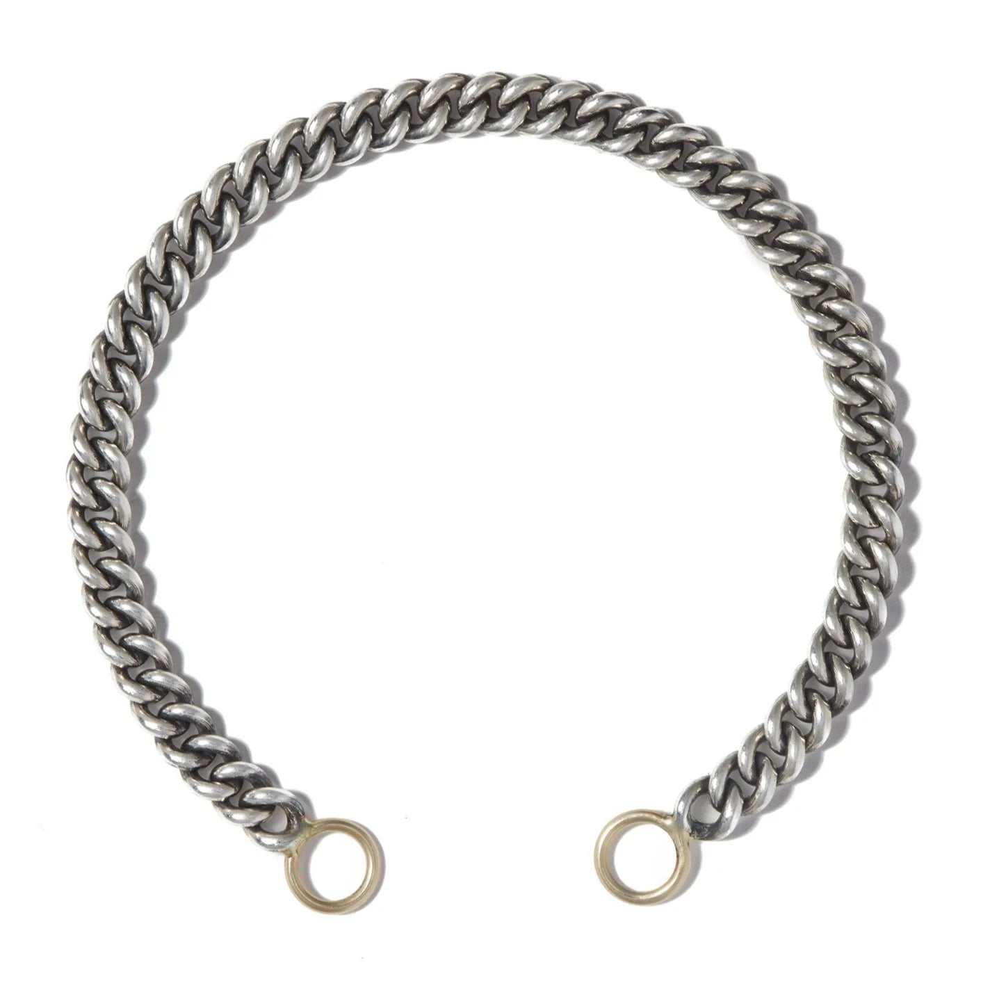 Marla Aaron Bracelet Marla Aaron Sterling Silver & 14K Yellow Gold Heavy Curb Chain Bracelet