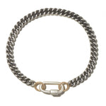 Marla Aaron Bracelet Marla Aaron Sterling Silver & 14K Yellow Gold Heavy Curb Chain Bracelet