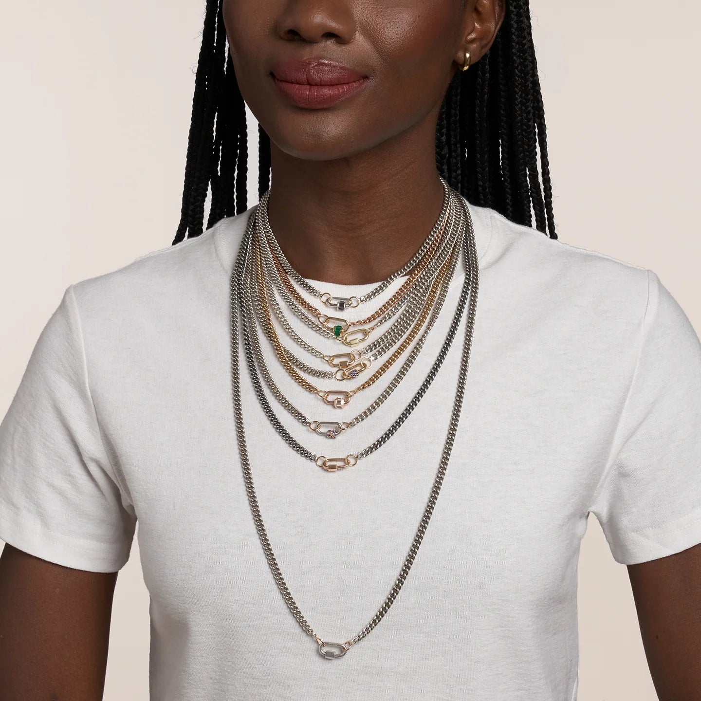 Marla Aaron Necklaces and Pendants Marla Aaron Sterling Silver & 14K Yellow Gold Heavy Curb Chain Necklace - 20"