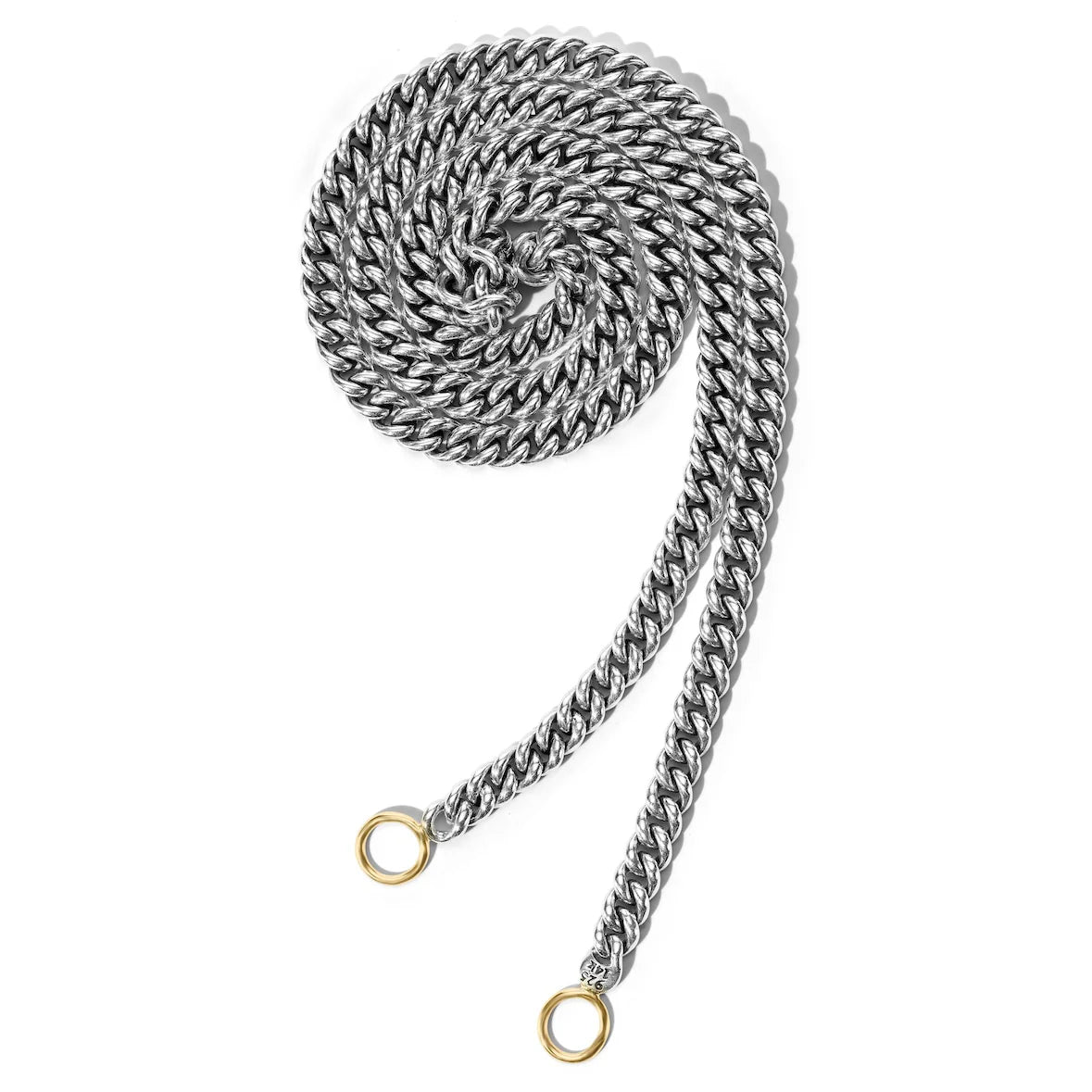 Marla Aaron Necklaces and Pendants Marla Aaron Sterling Silver & 14K Yellow Gold Heavy Curb Chain Necklace - 20"