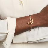 Marla Aaron Bracelet Marla Aaron Sterling Silver & 14K Yellow Gold Mixed Up Half & Half Chain Bracelet