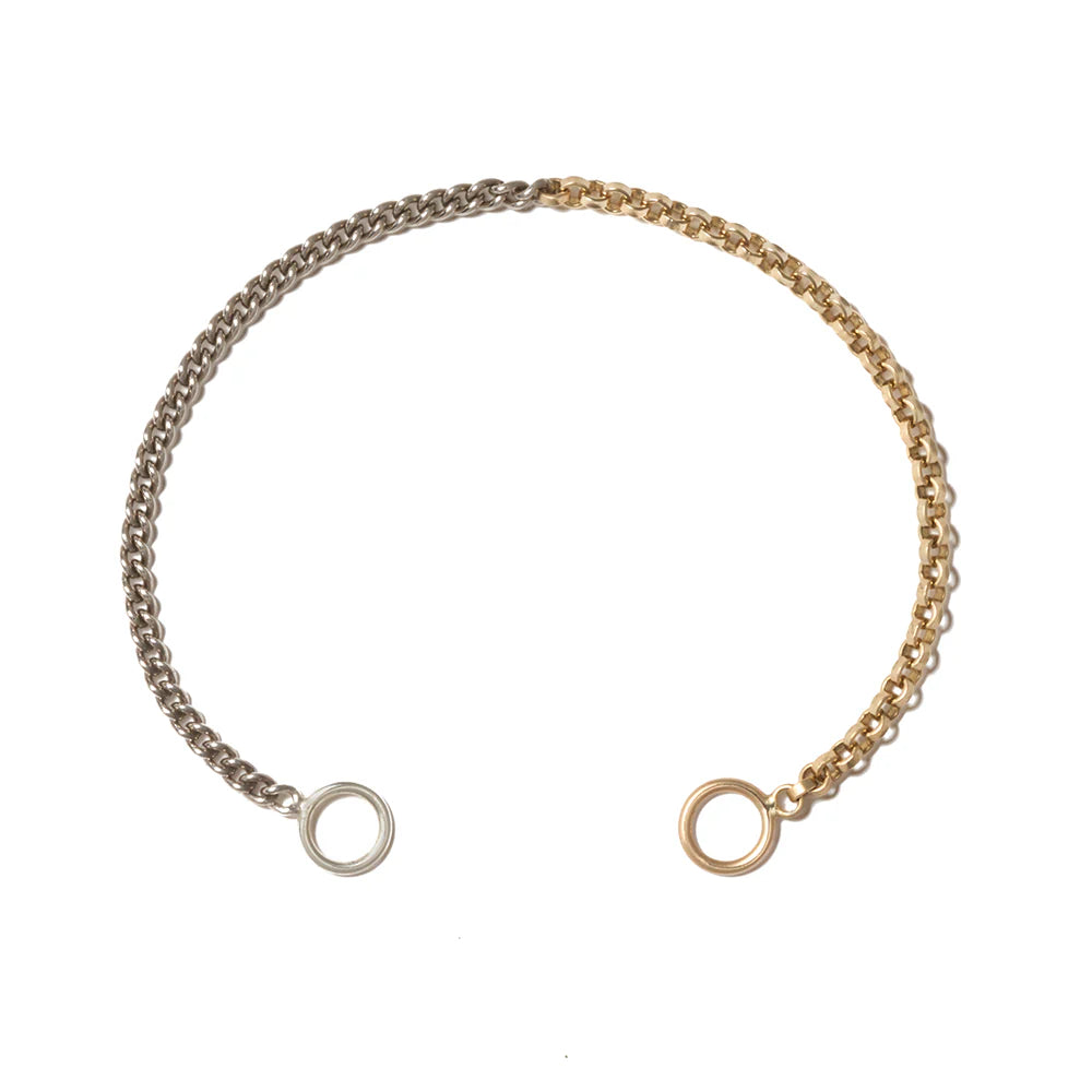 Marla Aaron Bracelet Marla Aaron Sterling Silver & 14K Yellow Gold Mixed Up Half & Half Chain Bracelet