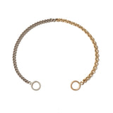 Marla Aaron Bracelet Marla Aaron Sterling Silver & 14K Yellow Gold Mixed Up Half & Half Chain Bracelet