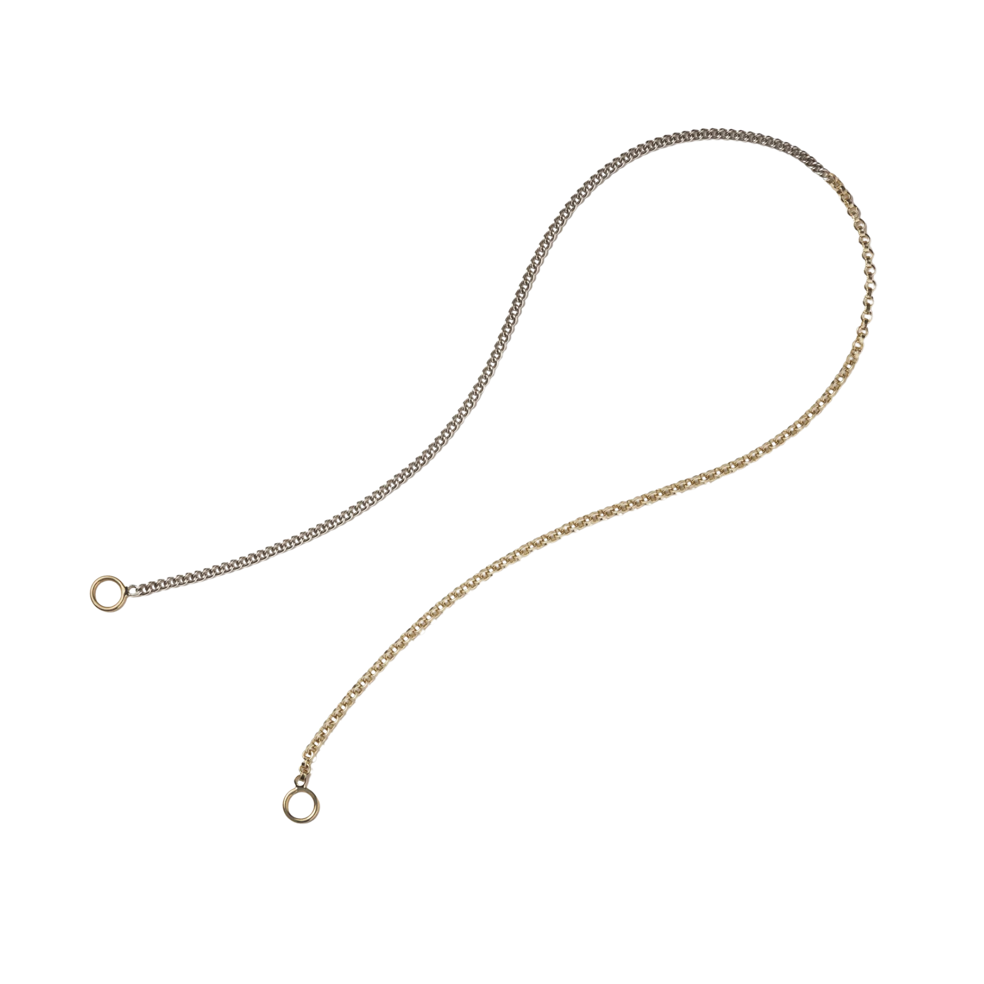 Marla Aaron Necklaces and Pendants Marla Aaron Sterling Silver & 14K Yellow Gold Mixed Up Half & Half Chain Necklace