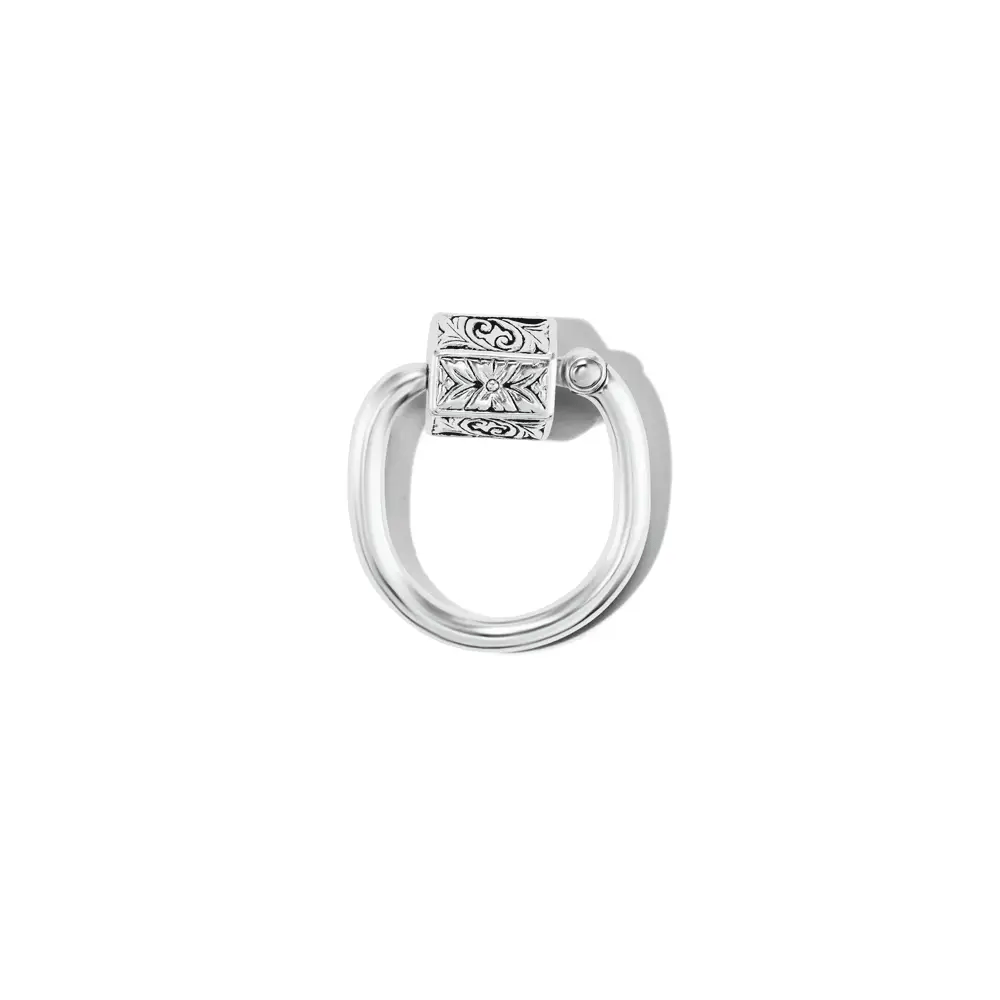 Marla Aaron Ring Marla Aaron Sterling Silver Embossed Chubby Trundle Lock Ring