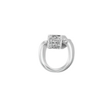 Marla Aaron Ring Marla Aaron Sterling Silver Embossed Chubby Trundle Lock Ring