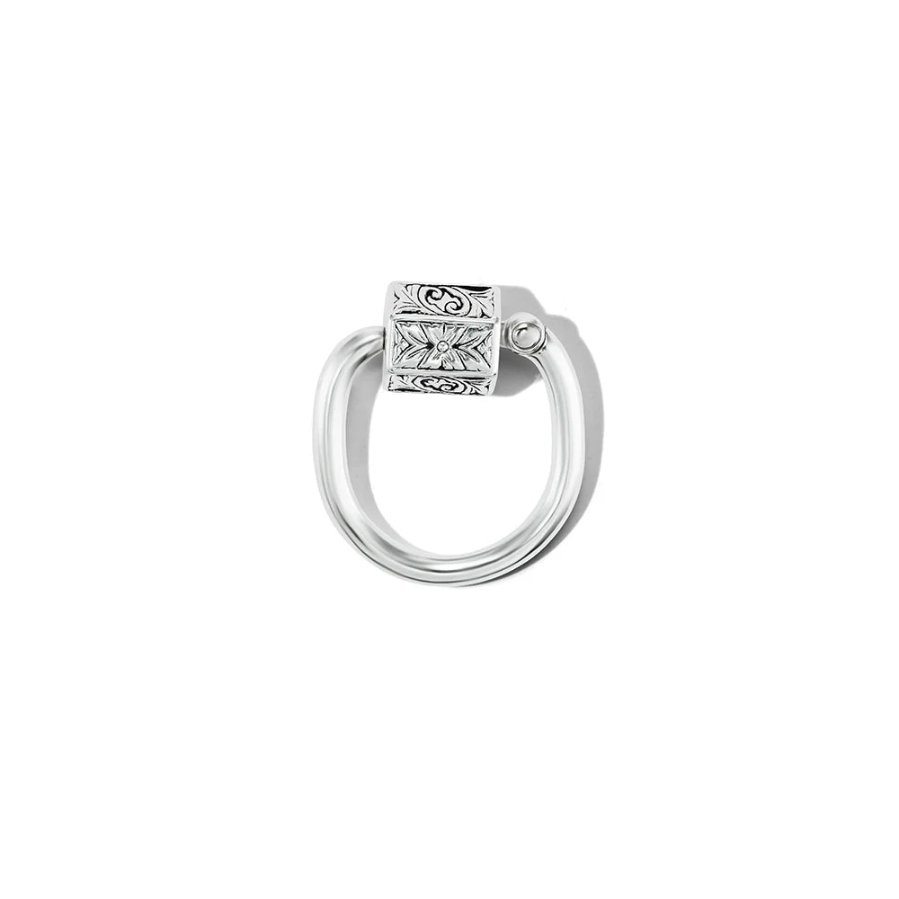 Marla Aaron Ring Marla Aaron Sterling Silver Embossed Chubby Trundle Lock Ring
