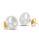 Mastoloni Earring Mastoloni 14K Yellow Gold Freshwater Button Pearl Stud Earrings
