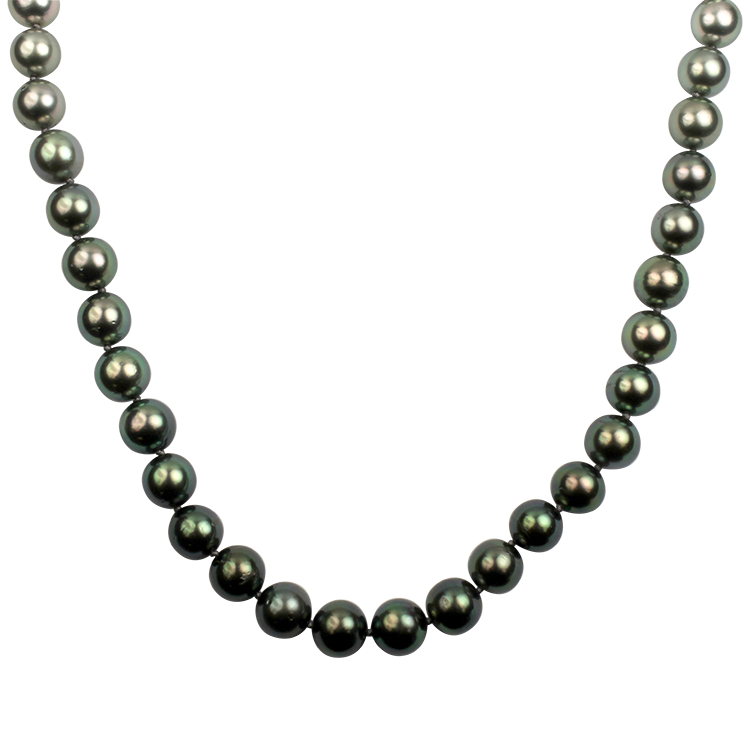 Mastoloni Necklaces and Pendants Mastoloni 18k White Gold Black Tahitian Pearl Strand Necklace 18"