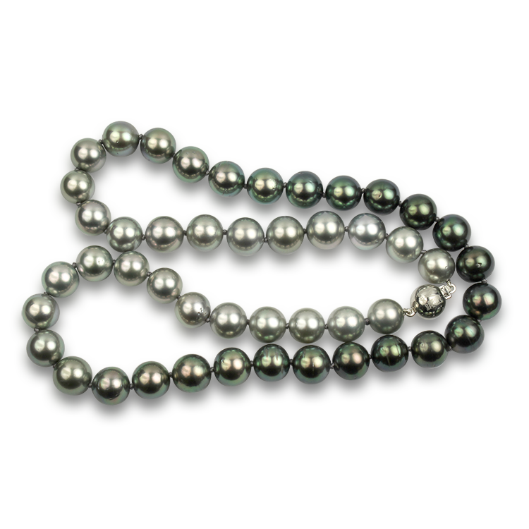 Mastoloni Necklaces and Pendants Mastoloni 18k White Gold Black Tahitian Pearl Strand Necklace 18"