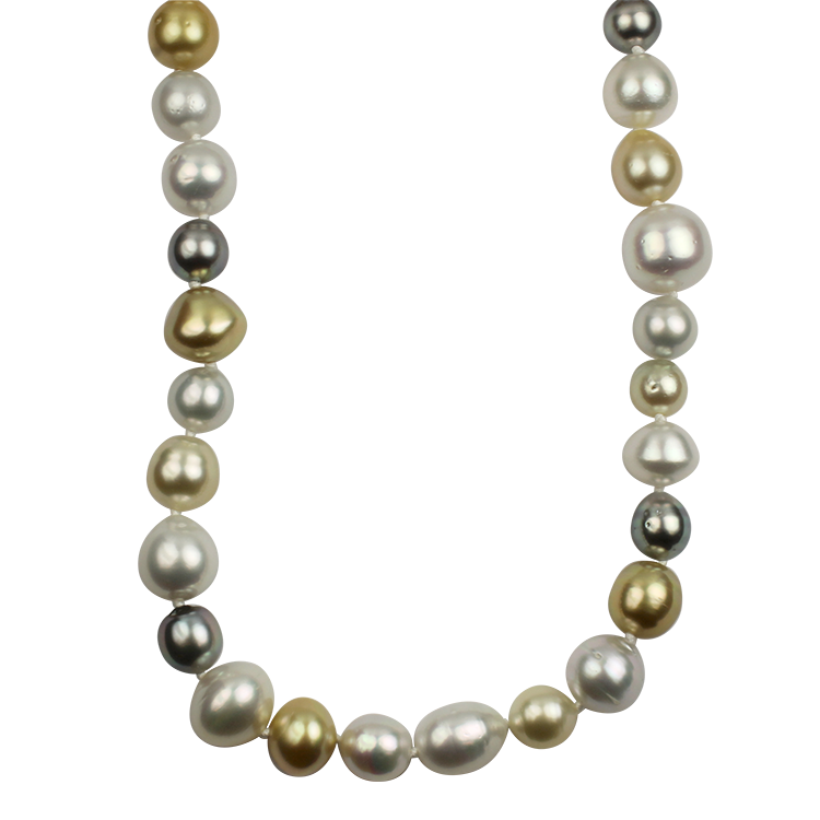 Mastoloni Necklaces and Pendants Mastoloni 18k Yellow Gold Multi-Color Pearl Strand Necklace 39.5"