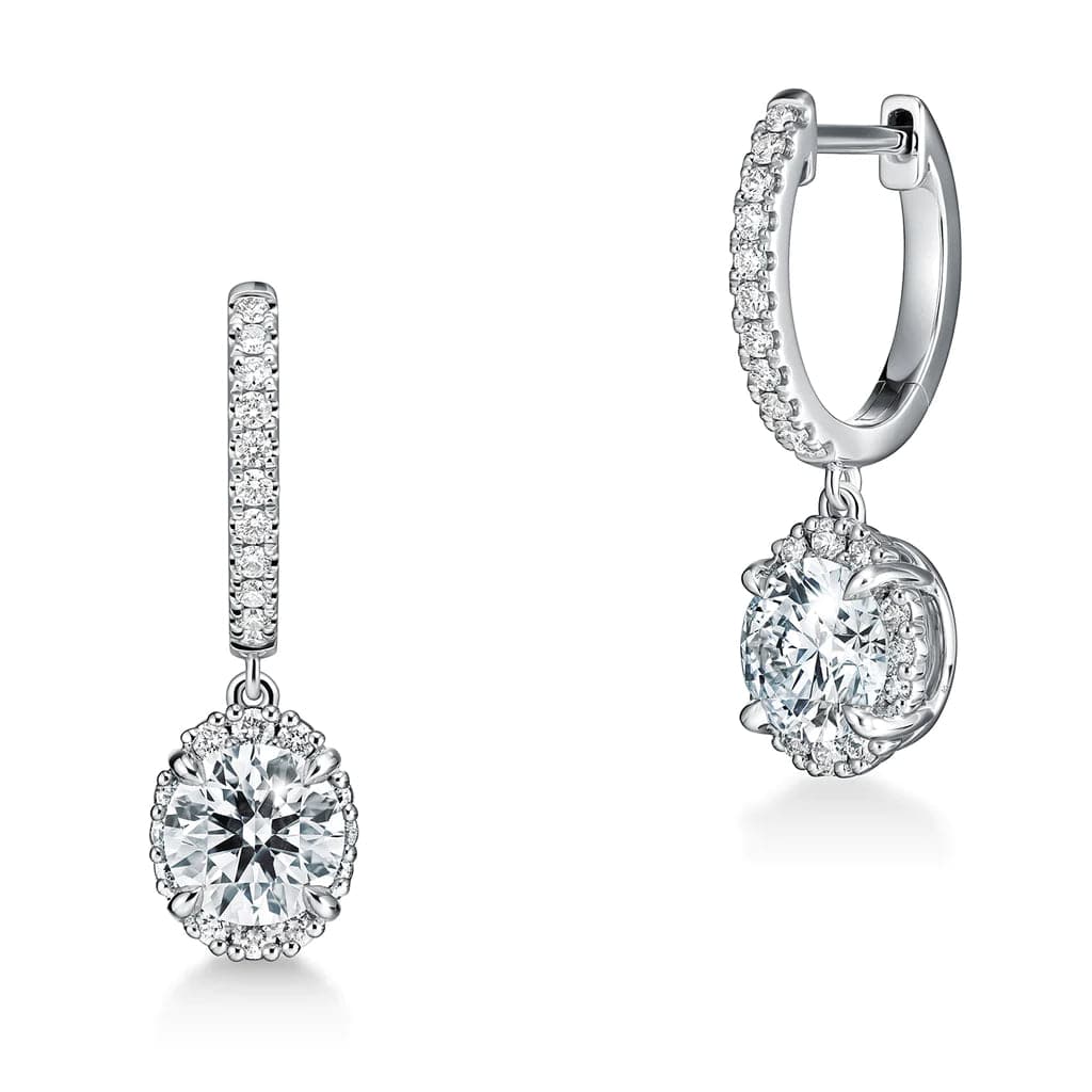 Memoire Earring Hearts on Fire Eclipse 18k White Gold Diamond Dangle Earrings
