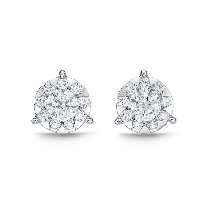 Memoire Earrings Memoire 18k White Gold "Bouquet" Diamond Stud Earrings