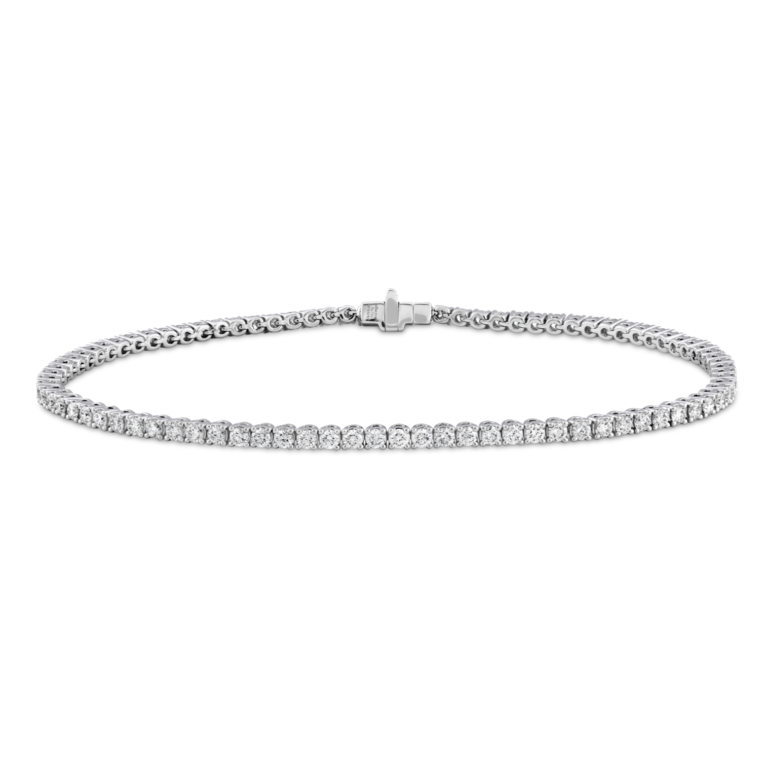 Memoire Bracelet Memoire 18k White Gold Classic 4-Prong Diamond Line Tennis Bracelet