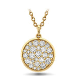 Memoire Necklaces and Pendants Memoire Luna 18k Yellow Gold Pave Diamond Medallion Necklace