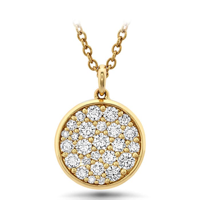 Memoire Necklaces and Pendants Memoire Luna 18k Yellow Gold Pave Diamond Medallion Necklace