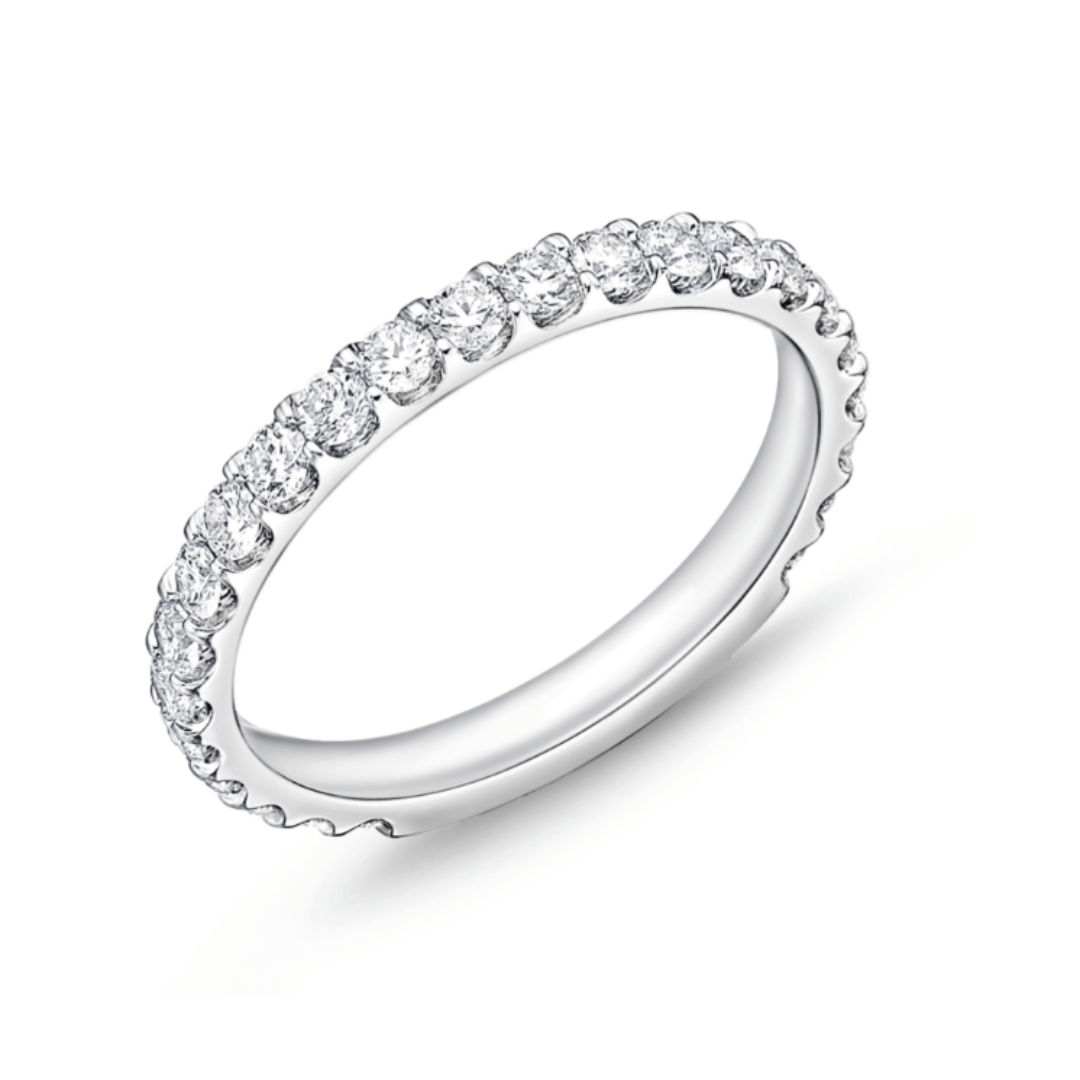 Memoire Wedding Band Memoire Odessa Platinum 3/4 Way Diamond Band 6.5